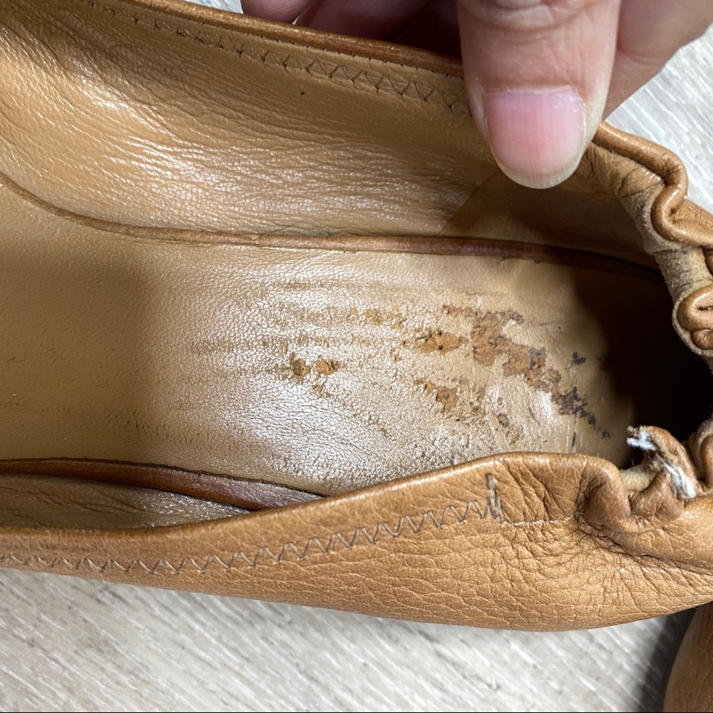 Tory Burch Reva Tumbled Leather Ballet Flats Size 8.5 - Picture 13 of 13